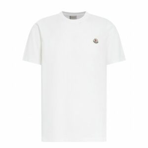Moncler Logo Patch Cotton T-Shirt – White
