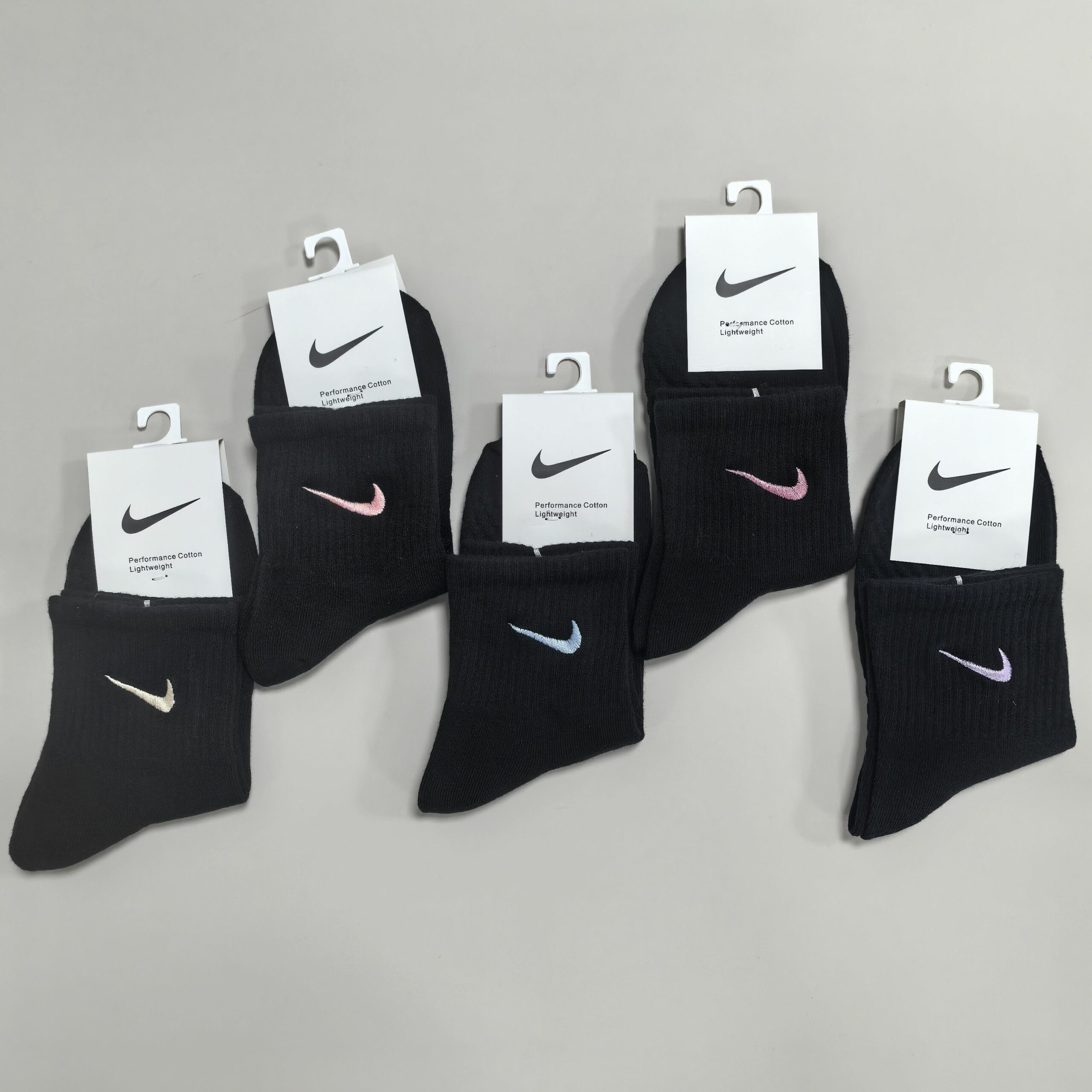 Nike Color Swoosh Logo Black Socks Nike Color Swoosh Logo Black Socks
