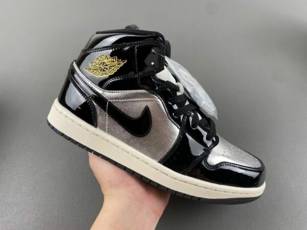 AJ1 Mid Black Metallic Silver Sail Metallic Gold FZ39380-001