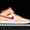 AJ 1 Mid ‘Light Curry Cardinal Red’ 554724-201
