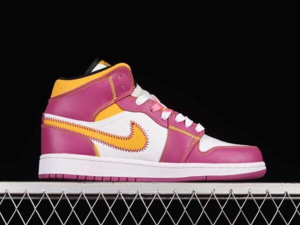 New Arrival AJ1 Mid DC0350-100 Day of the Dead white yellow powder