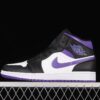 New Arrival AJ1 Mid 554724-095 Black White Purple