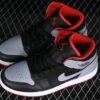 AJ 1 Mid Black Cement Grey Red Shoes DQ8426-006