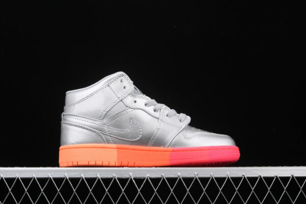 AJ 1 Mid Metallic Silver Pink Crimson 555112-006
