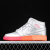 AJ 1 Mid Metallic Silver Pink Crimson 555112-006