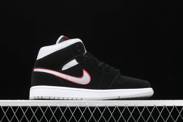 AJ Mid Black Particle Grey Gym Red 554724-060