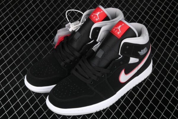 AJ Mid Black Particle Grey Gym Red 554724-060