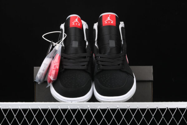 AJ Mid Black Particle Grey Gym Red 554724-060