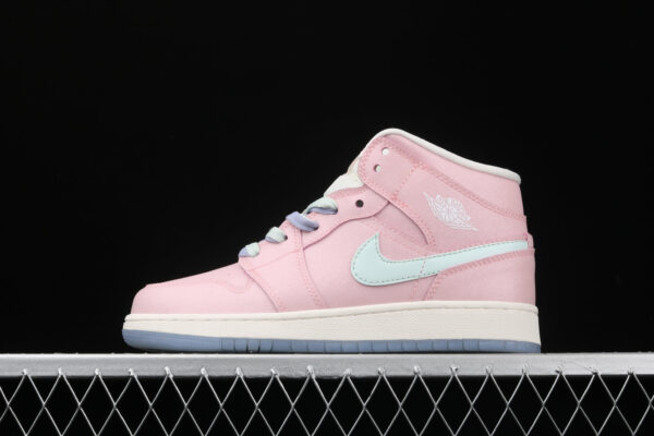 AJ 1 Mid Gs Pink White  555112-600