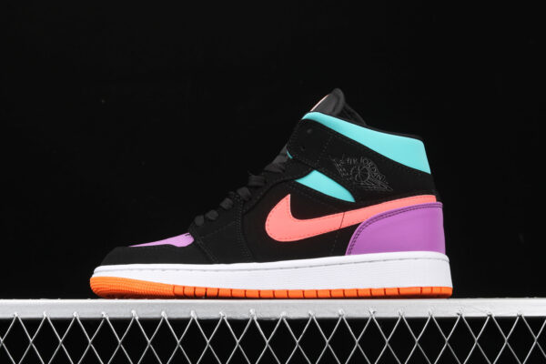 AJ 1 Mid Black Total Orange Purple Blue 554724-083