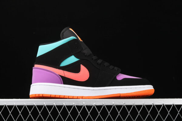 AJ 1 Mid Black Total Orange Purple Blue 554724-083