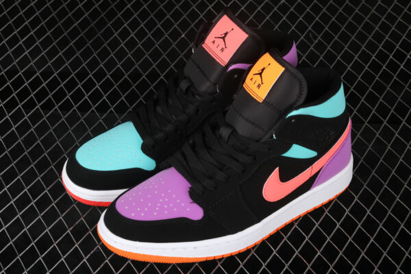 AJ 1 Mid Black Total Orange Purple Blue 554724-083