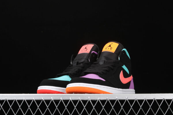 AJ 1 Mid Black Total Orange Purple Blue 554724-083