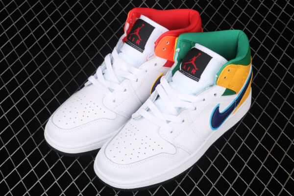 AJ Mid White Court Purple Teal 554725-128