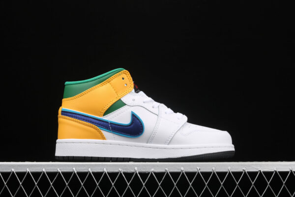 AJ Mid White Court Purple Teal 554725-128