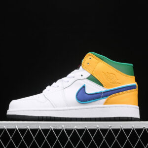 AJ Mid White Court Purple Teal 554725-128