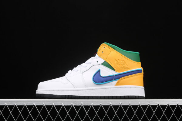AJ Mid White Court Purple Teal 554725-128