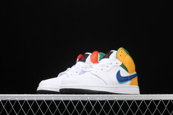 AJ Mid White Court Purple Teal 554725-128
