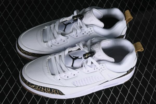 AJ Spizike Low White Black Metallic Gold HJ9019-100