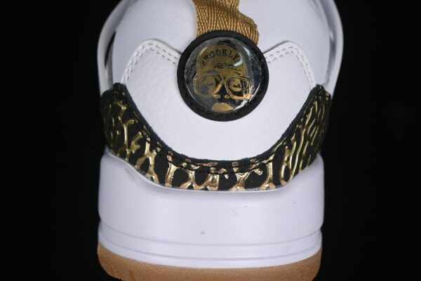 AJ Spizike Low White Black Metallic Gold HJ9019-100