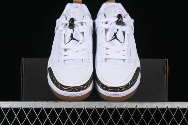 AJ Spizike Low White Black Metallic Gold HJ9019-100
