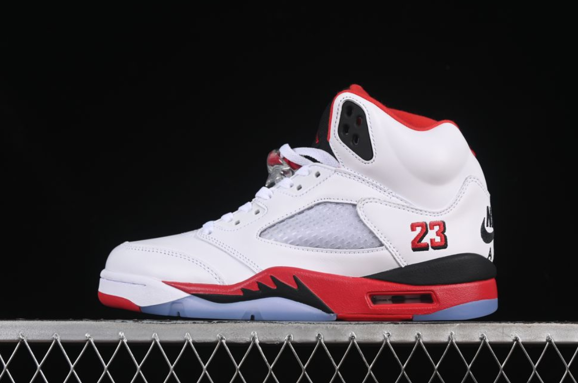 aj 5 fire red black tongue