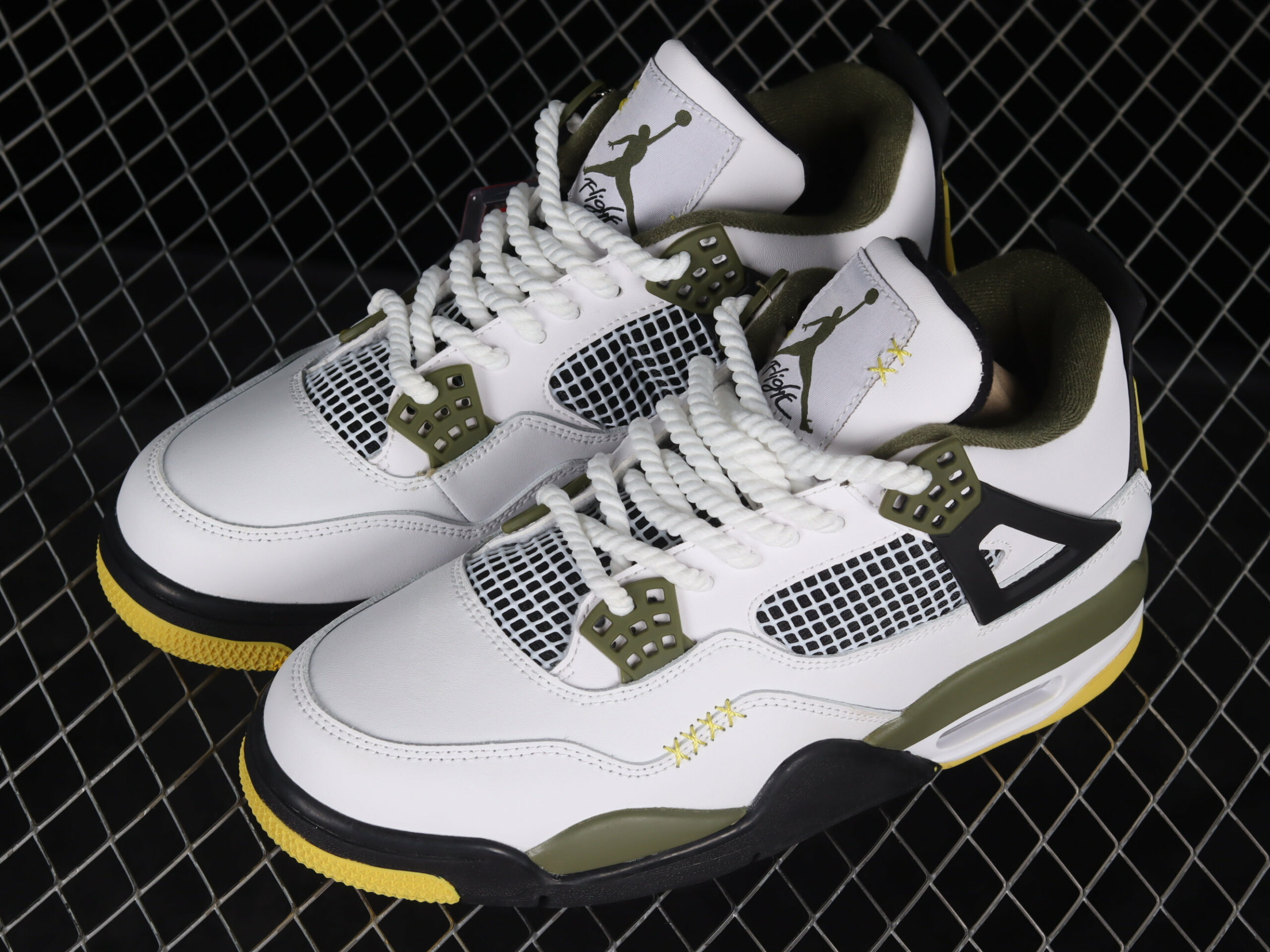 AJ 4 Retro Yellow Green White Black CT8527-900 AJ 4 Retro Yellow Green White Black CT8527-900
