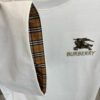 Burberry Embroidered Logo White T-Shirt With Check Trim