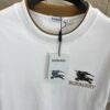 Burberry Embroidered Logo White T-Shirt With Check Trim