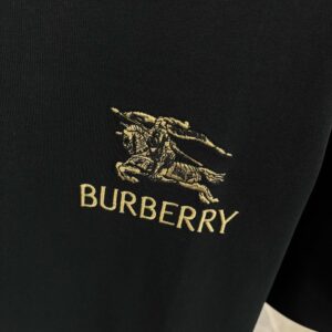 Burberry Embroidered Logo White T-Shirt With Check Trim 9 34875ba0