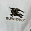 Burberry Embroidered Logo White T-Shirt With Check Trim