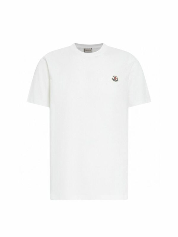 Moncler Logo Patch Cotton T-Shirt – White Moncler Logo Patch Cotton T-Shirt – White