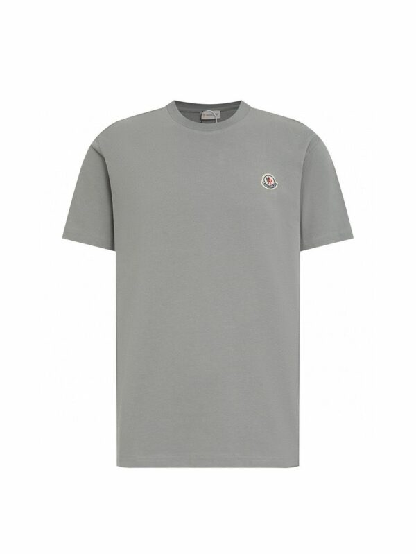 Moncler Logo Patch Cotton T-Shirt – Grey Moncler Logo Patch Cotton T-Shirt – Grey