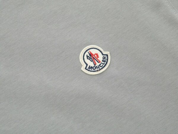 Moncler Logo Patch Cotton T-Shirt – Grey Moncler Logo Patch Cotton T-Shirt – Grey