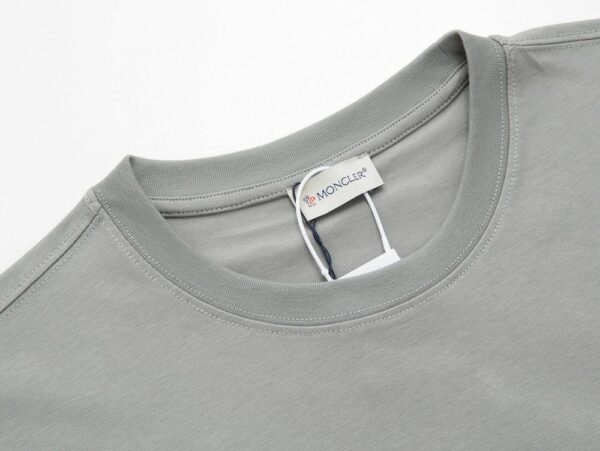 Moncler Logo Patch Cotton T-Shirt – Grey Moncler Logo Patch Cotton T-Shirt – Grey