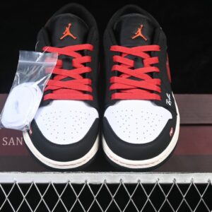 AJ 1 Low Customized 'Black White Red' 553558-040 1 1ca6cb9f result