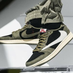 travis scott air jordan 1 low black olive fall 2024 DM7866 002