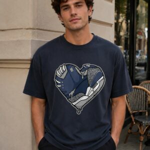 SNK Heart Tee to match Jordan 3 Georgetown T-Shirt