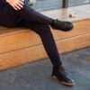 Fabric Lined Leather Sneakers T9364 Fabric Lined Leather Sneakers T9364
