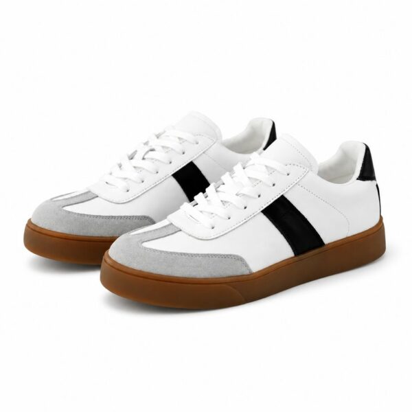 White Smooth Leather Barefoot Slip-On Sneakers V7258