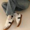 White Smooth Leather Barefoot Slip-On Sneakers V7258