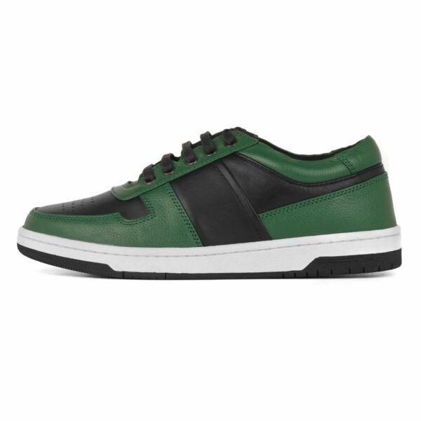 Genuine Leather Handmade Green Sneakers H6247