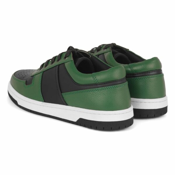 Genuine Leather Handmade Green Sneakers H6247