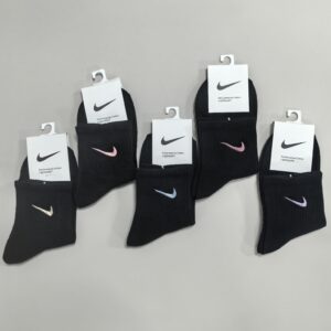 Nike Color Swoosh Logo Black Socks